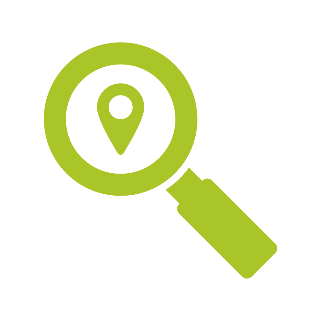 Green Local Magnifying glass Icon